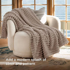 Bedsure GentleSoft Light Brown Throw Blanket for Couch - Cozy Soft Fleece Blankets for Women, Cute Small Throws for Girls, 50x60 Inches