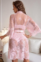 Avidlove Women's Lace Kimono Robe Babydoll Lingerie Mesh Nightgown S-5XL