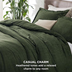 Bedsure King Size Comforter Set - Dark Green Soft Bedding for All Seasons, Cationic Dyed Bed Set, 3 Pieces, 1 King Size Comforter (104"x90") and 2 Pillow Shams (20"x36"+2")