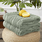 Aormenzy Cable Knit Throw Blankets 60 x 80 Inches, Soft Cozy and Lightweight Knitted Blanket, Machine Washable Acrylic Blanket, Decorative Throw Blanket for Couch Sofa Bed, Sage Green