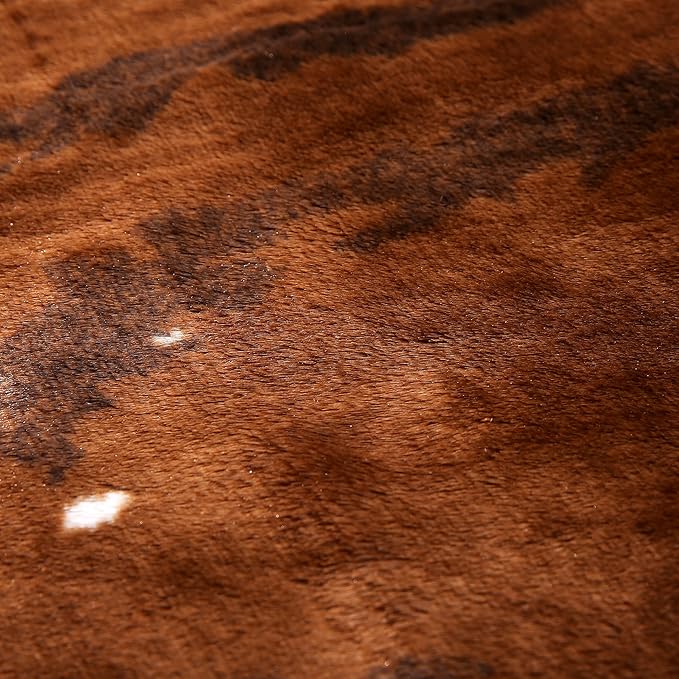 townssilk Cow Print Rug 4.1x4.5 Feet Faux Cow Hide Rug Animal Printed Area Rug Carpet for Home