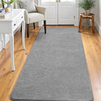 Keeko 2x6 Runner Rug, Grey Bedroom Bedside Runner Rug Small Carpet Living Room Area Throw Rugs for Hallway Soft Indoor Memory Foam Rugs for Teen Kids Classroom Nursery Dorm Laundry Room Decor