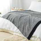Carriediosa Heather Throw Blanket 60" X 80" Twin, 400GSM Ultra Soft Microfiber Fuzzy Fluffy Reversible Knitted Blankets Cozy Plush Lightweight and Warm Fall Throws for Couch, Bed, Sofa, Black