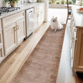 2x10 ft Washable Hallway Runner Rug – Non-Slip Long Carpet Runners for Kitchen Entryway Bedroom Living Room Bathroom,Stain-Resistant Low-Pile Modern Abstract Neutral (Warm Taupe,2x10)