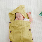 XMWEALTHY Newborn Baby Wrap Swaddle Blanket Knit Sleeping Bag Sleep Sack Stroller Wrap for Baby Tumeric 0-6 Month