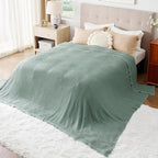 Bedsure Gentlesoft 100% Cotton Big Blanket Oversized King for Bed - Large Breathable Thick Cooling Waffle Weave Blanket for Summer, Couch Cover, Sage Green, 120x94 inches