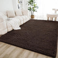 Litanika 5x8 Shag Area Rug for Living Room Bedroom, Brown High Pile Ultra Soft Plush Shaggy Furry Bedside Playroom Dorm Carpet, Non-Slip, Non-Shedding Modern Indoor Floor Rug