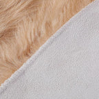 linmopm Faux Fur Rug Sheepskin Shag Fluffy Fuzzy Beige 5x7 ft Rugs for Bedroom Bedside Bed Floor Living Room Plush Rectangle High-Density Cushion Carpet Super Sofa Cover