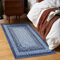 RUGSREAL 2x3 Entryway Rug Small Bedroom Area Rug Braided Printed Mat for Living Room Farmhouse Kitchen Mat Indoor Non Slip Rustic Throw Carpet Machine Washable Rug for Sink Under Table, Navy