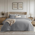 Bedsure King Quilt - Grey Bedspread King Size & Lightweight Comforter, Modern Coverlet with Clover Pattern, Ultra Soft All-Season Bedding, 106 x 96 Inches | Stitch-Free Quilting, Ultra Soft, Lightweight, Machine Washable, Pet-Friendly