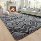 Noahas Fluffy 4x6 Area Rugs for Bedroom Living Room,Thick Shaggy Grey Fuzzy Throw Floor Carpet,Soft Bedside Non-Slip Plush Dorm Nursery Kids Rug