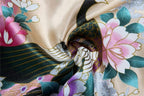 Valennia Women Long Silky Bathrobe Satin Kimono Robe Floral Printed Dressing Gown Sleepwear