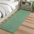 Keeko Soft Hallway Runner Rug, 2x8 Bedside Runner Rugs for Bedroom Living Room Non Slip Washable Modern Memory Foam Rug Low Pile Kitchen Runner Rugs for Nursery Dorm Kids Room Decor Green