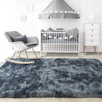 Noahas Large Fluffy 8x10 Area Rugs for Living Room Bedroom,Tie-Dyed Blue and Grey Thick Shag Throw Rug,Big Soft Shaggy Bedside Non-Slip Plush Dorm Nursery Kids Carpet