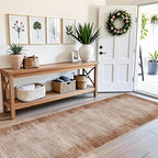 3x10 ft Hallway Runner Rug – Non-Slip Washable Solid Long Carpet Runner for Kitchen, Indoor Entryway & Bathroom, Modern Neutral Low Pile Wide Floor Mat (Warm Taupe,3x10)