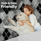 Noahas Fluffy 4x6 Area Rugs for Bedroom Living Room,Fuzzy Black and Grey Thick Shag Throw Floor Carpet,Soft Shaggy Bedside Non-Slip Plush Dorm Nursery Kids Rug