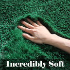 ONASAR Dark Green Area Rugs for Living Room Bedroom, 5x8 Fluffy Shaggy Large Rug, Indoor Ultra Soft Plush Floor Carpets for Kids Boys Girls Teen Dorm Nursery Playroom Home Decor Aesthetic
