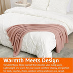 Amazon Basics Chunky Cable Knit Throw Blanket for Couch, Sofa, Bed, Lightweight Soft Cozy, 50" x 60", Dusty Rose