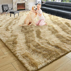 Noahas Large Fluffy 5x8 Area Rugs for Living Room Bedroom,Thick Khaki Shag Throw Rug,Big Soft Shaggy Bedside Non-Slip Plush Dorm Nursery Kids Carpet