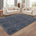 5x8 Grey Fluffy Rugs for Living Room Bedroom Soft Shaggy Fur Rug Modern Indoor Furry Floor Carpet Washable Plush Fuzzy Kids Rug for Nursery Playroom Dorm Decor