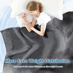 Topcee Knitted Weighted Blanket - 50"x60" 10lbs Cooling Chunky Knit Heavy Blanket for Adults Cable Yarn Knit Decorative No Beads Soft, Cozy and Cooling Weighted Throw Blankets Machine Washable