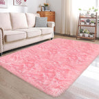 Pink Fluffy Rugs for Bedroom Living Room 4x6 Ft Girls Shaggy Fur Rug Soft Modern Indoor Furry Floor Mat Washable Plush Fuzzy Kids Rug for Nursery Princess Dorm Playroom Decor Carpet