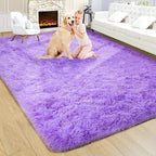 Noahas Fluffy 6x9 Area Rugs for Living Room,Shaggy Purple Rugs for Bedroom Girls,Thick Shag Throw Carpet,Soft Non-Slip Dorm Nursery Kids Rug Home Decor Aesthetic