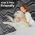 Noahas Large Fluffy 6x9 Area Rugs for Living Room Bedroom,Fuzzy Grey Thick Shag Throw Rug,Big Soft Shaggy Bedside Non-Slip Plush Dorm Nursery Kids Carpet