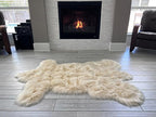 LAMBZY Bear Skin Rug Super Soft Fluffy Faux Fur for Bedroom Floor Sofa Living Room High-Density Plush Shaggy Carpet Sofa Cover Bedside Sheepskin Rug (6'x9', Cream)