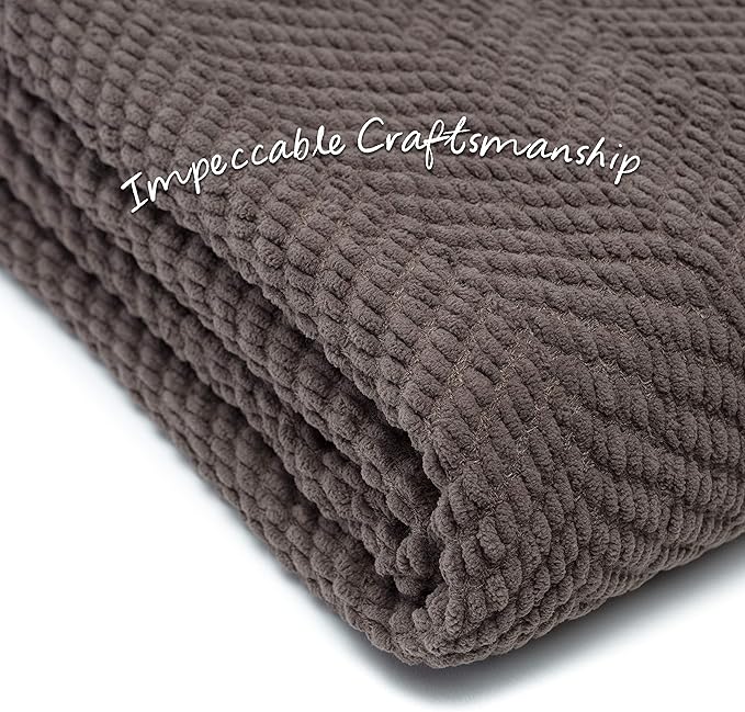Chanasya Premium Textured Knit Throw Blanket with Tassels - Soft, Cozy Blanket for Couch, Bed, Living Room - 50" x 65” - Morel
