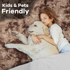 Noahas Fluffy 4x6 Area Rugs for Bedroom Living Room,Tie-Dyed Brown Thick Shag Throw Floor Carpet,Soft Shaggy Bedside Non-Slip Plush Dorm Nursery Kids Rug