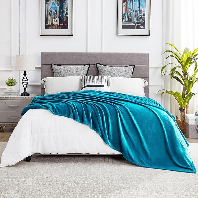 DREAMNINE Extra Large Fleece Blanket Soft Comfy Fluffy Bed Blankets King Size 90" x 108",Luxury Decorative Fuzzy Blanket for Women Girl,Big Cozy Shaggy Warm Flannel Blankets for Winter Autumn Pet,Teal