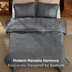 Bedsure King Quilt - Dark Grey Bedspread King Size & Lightweight Comforter, Modern Coverlet with Mandala Pattern, Ultra Soft All-Season Bedding, 106 x 96 Inches | Stitch-Free Quilting, Ultra Soft, Lightweight, Machine Washable, Pet-Friendly