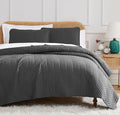 Southshore Fine Living, Inc. Oversized Quilt Bedding Set Lightweight, Prewash Fabric Soft Bedspread 3-Piece with Two Matching Shams (108 in Wide x 98 in Long), King/California King, Chevron Slate