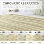 Chenille Throw Blanket for Couch 50"X 60", Soft Cozy Throws with Fringe Tassel for Bed Sofa Chair Cover, Lightweight Knitted Decorative Boho Blankets for Living Room, Light Beige