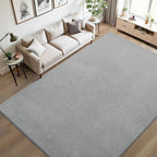 Keeko Area Rugs for Living Room Bedroom 5x8 Grey, Soft Modern Large Rugs Indoor Non Slip Fluffy Rug Minimalist Low Pile Washable Carpet Rug for Kids Boys Girls Dorm Classroom Nursery Home Decor