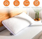 EGOHOME Shredded Memory Foam Pillows, Bed Pillows for Sleeping, Standard Pillow for Side Back Stomach Sleepers, Neck Support Pillow with Washable Removable Cover(28"x 16",1 Pack)