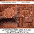 IR Imperial Rooms 10 Pack Queen Quilt Bedding Set (90" x 96") - Bulk Wholesale for Hotels, Guest Bedroom & Airbnbs - Lightweight Microfiber Reversible Floral Embossed Quilts Bedspreads (Rust)