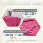 Elegant Comfort Luxury Velvety Feel Blanket, All-Season Lightweight Blanket, Ultra Plush, Soft, Cozy-Fuzzy Flannel Fleece for Couch, Sofa, Bed, Travel, Solid Design, King/California King, Hot Pink