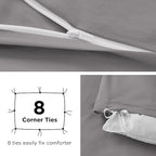 Bedsure Duvet Cover with Fitted Sheet Full - Deep Pocket, Hotel Luxury Soft Double Brushed Bedding Set with Zipper Closure, Includes 1 Duvet Cover, 1 Fitted Sheet, 2 Pillow Shams, NO Comforter, Grey