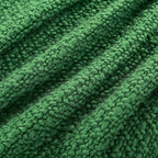 Chunky Knit Throw Blanket with Braided Tassels 50" x 60", Hand Knitted Soft Thick Yarn Basket Weave Boho Farmhouse Blanket, Plush Fluffy Tassel Decor Throw for Couch Bed Sofa, Christmas Green