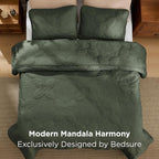 Bedsure King Quilt - Olive Green Bedspread King Size & Lightweight Comforter, Modern Coverlet with Mandala Pattern, Ultra Soft All-Season Bedding, 106 x 96 Inches | Stitch-Free Quilting, Ultra Soft, Lightweight, Machine Washable, Pet-Friendly