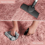 YJ.GWL Fluffy Runner Rugs for Bedroom Living Room Soft Shag Rug 2x6 Feet, Dirt Pink Plush Carpet Non Slip for Nursery Dorm, Fuzzy Bedside Rug for Kids Boys Room Home Decor