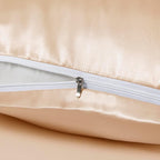 Champagne Satin Pillowcases with Zipper （20x36）,King Size Pillowcases Set of 2,Champagne Silk Pillowcase for Hair and Skin