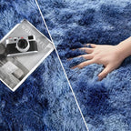 Deerhoo Shag Area Rug, 4 X 6 Plush Fuzzy Rugs for Living Room, Ultra Soft Fluffy Furry Rug for Bedroom, Indoor Carpet Nursery Rugs for Kids Room Home Decor, Tie-Dyed Navy Blue