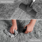 YJ.GWL Area Rugs for Living Room Bedroom, 3x5 Machine Washable Small Grey Bedside Rug, Soft Fluffy Shaggy Thick Shag Indoor Floor Carpet for Kids Boy and Girls Room Preppy Dorm Home Decor Aesthetic