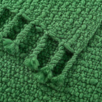 Home Soft Things Chunky Knit Basket Weave Throw Blanket 50"x60" - Boho Soft Microfiber with Braided Tassels - All Season Cozy Decorative Throw for Couch, Sofa, Bed, Indoor & Outdoor - Eden Green