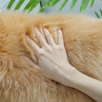 linmopm Faux Fur Rug Sheepskin Shag Fluffy Fuzzy Beige 2x3 ft Small Rugs for Bedroom Bedside Bed Floor Living Room Plush High-Density Cushion Carpet Super Sofa Cover