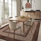 RUGSREAL 3x5 Area Rug, Washable Rug for Bedroom Braided Printed Throw Mat, Living Room Rug Non Slip Stain Resistant Small Dining Room Carpet, Rustic Accent Small Carpet for Entryway Home Decor, Brown