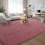 Keeko 4x6 Area Rugs for Living Room, Soft Modern Memory Foam Bedroom Rug Washable Indoor Rug Low Pile Minimalist Non Slip Carpet for Kids Nursery Dorm Room Home Decor Dark Red and White
